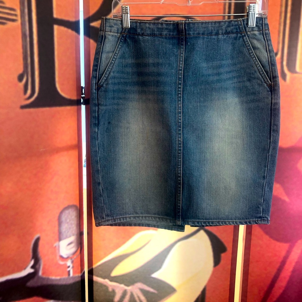 STONE WASH MINI DENIM SKIRT GAP 1969